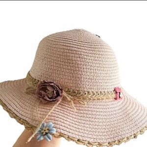 Elegant Pink Floral Women's Sun Hat